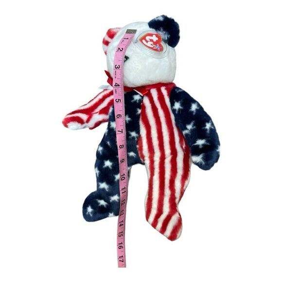 TY Beanie Buddy (1999) SPANGLE PLUSH the American Bear USA LARGE 14inch TOY SOFT - Picture 4 of 7
